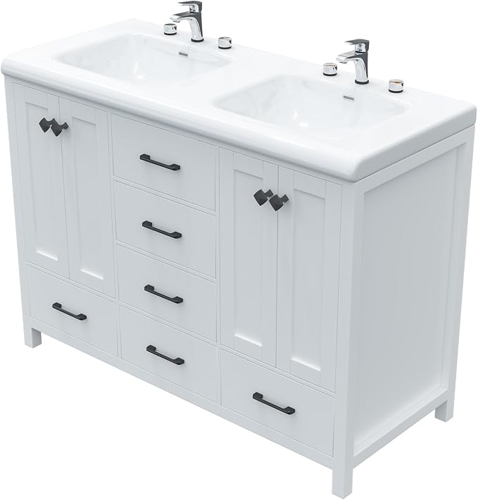 51 inch Bathroom Sink Vanity Combo, Large Freestanding Double Bath Vanity Sink - Image 4