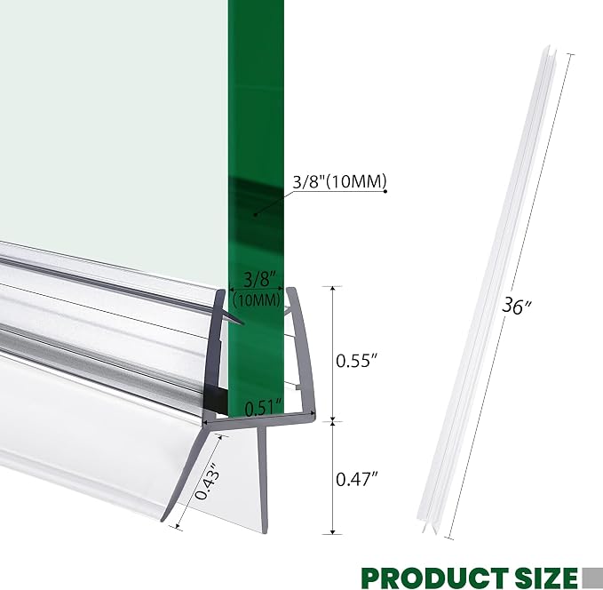 Shower Glass Door Bottom Seal, to Stop Water Leakage - Image 2