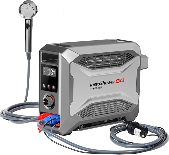FOGATTI InstaShower GO, Portable Propane Tankless Water Heater 19, 000 BTU by FOGATTI