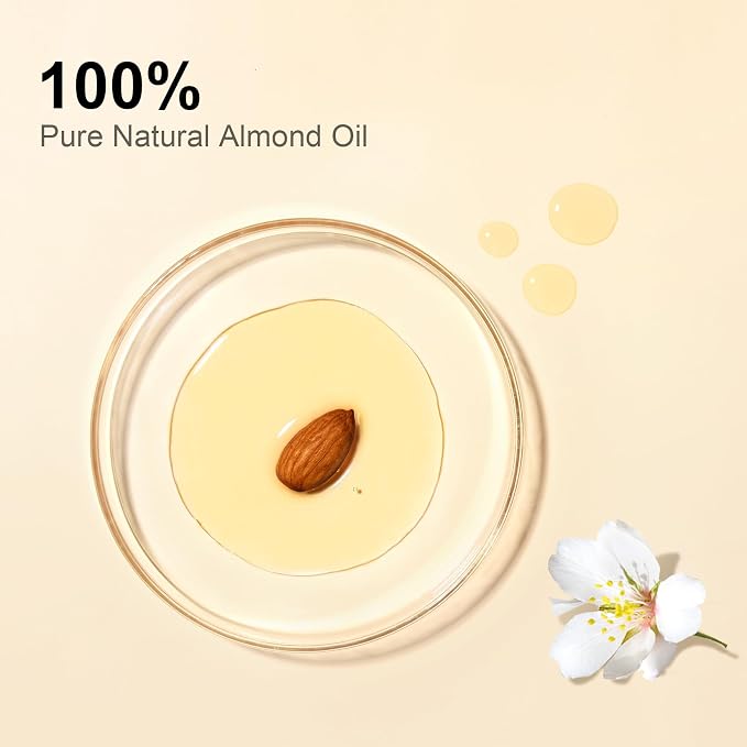 Organic Almond Oil 32 fl oz 100% USDA Pure Cold Pressed Glass Bottle Almond Oils - Image 2