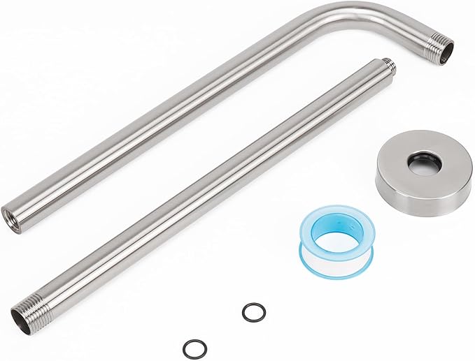 HarJue Shower Arm with Flange and Teflon Tape, Wall Mounted Shower Pipe 304 - Image 7