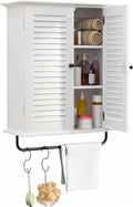 White Wall Mounted Cabinet, Over the Toilet Storage Cabinet, Wooden Wall Cabinet by UYIHOME