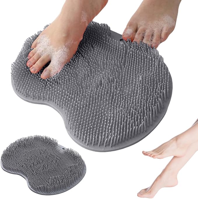 Shower Foot Scrubber Mat with Non-Slip Suction Cups, Non Slip Bathtub and by YAWOTA
