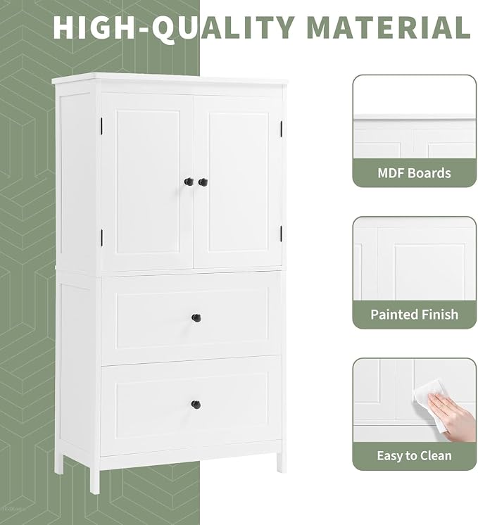 Tall Wide Storage Cabinet, Wood Kitchen Cabinet - Image 7