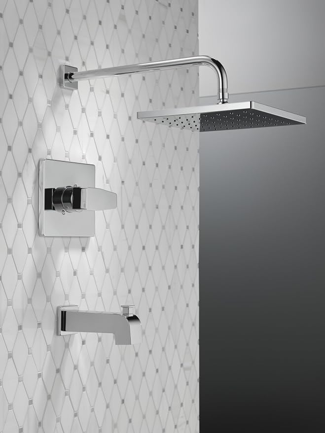 Delta Faucet Modern Raincan Square Single-Function Tub and Shower Trim Kit - Image 7