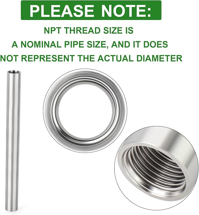 TAISHER 2PCS Stainless Steel Pipe Fittings - Image 3