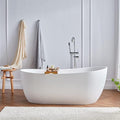 Cpingao 59" Solid Surface Freestanding Bathtub, Contemporary Oval Stone Resin by Cpingao