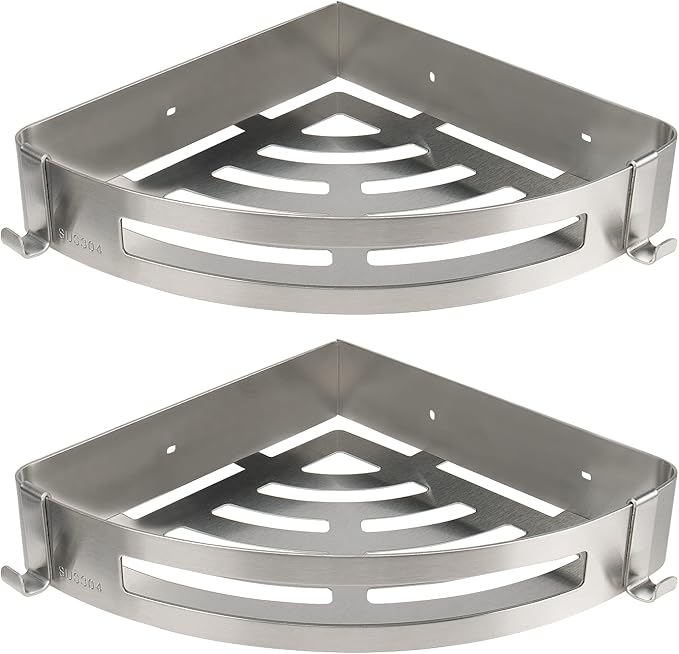NearMoon Bathroom Shower Caddy 2 Pack, No Drill 304 Stainless Steel Shower by NearMoon