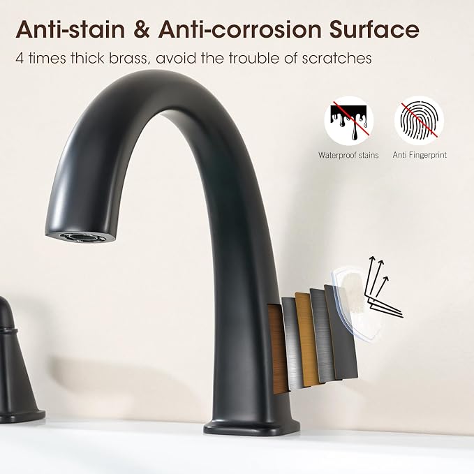 New Roman Tub Faucet with Sprayer, Bathtub Faucet Set Deck Mount, Brass 4 Hole - Image 3