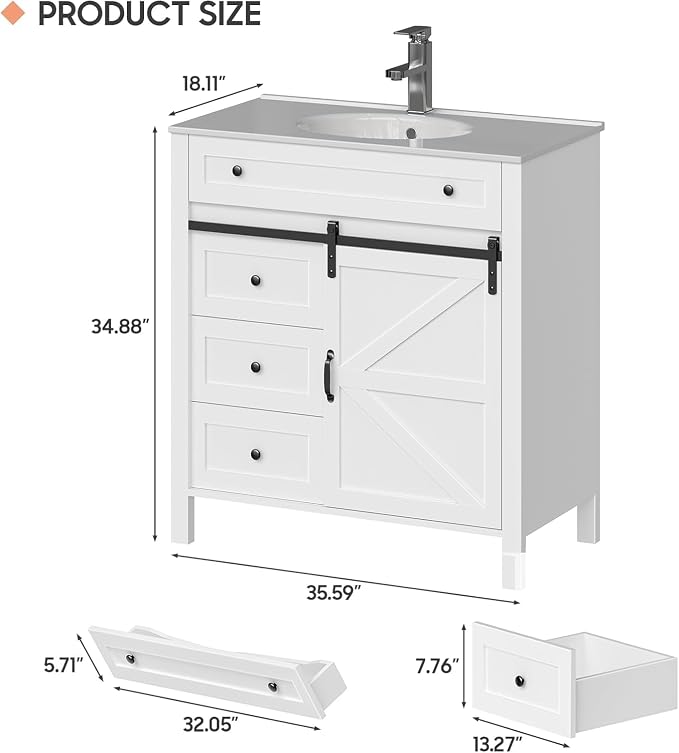 Vabches 36 Inch Bathroom Vanity - Image 2
