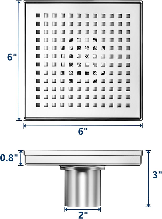 Neodrain 6-Inch Square Shower Drain - Image 3