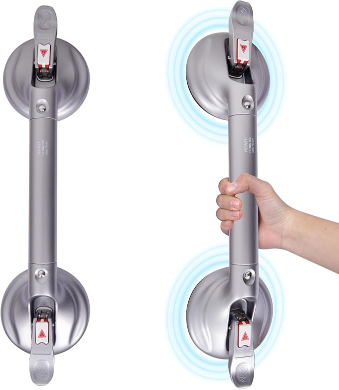 19inch Shower Suction Grab Bar, Portable Shower Handle Bar Suction Grip Bar by HEINSY