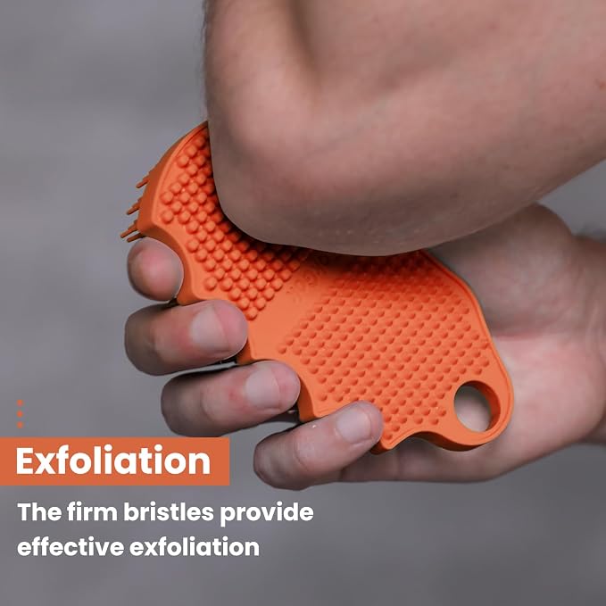 Silicone Body Scrubber Silver-Infused Dual-Sided 3-in-1 - Image 4