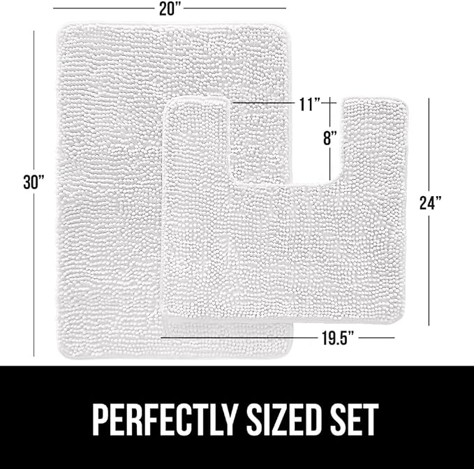 GORILLA GRIP Bathroom Rug Sets, Soft Chenille 2 Piece Area Rugs Set, Toilet - Image 2