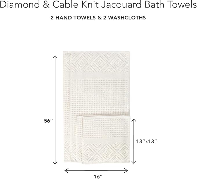 Texere 100% Organic Cotton Cable Jacquard 650 GSM Luxury Towel Sets - Image 2