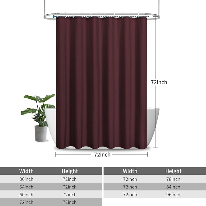 2-in-1 Waterproof Fabric Shower Curtain or Liner, Linen Textured, Breathable - Image 3