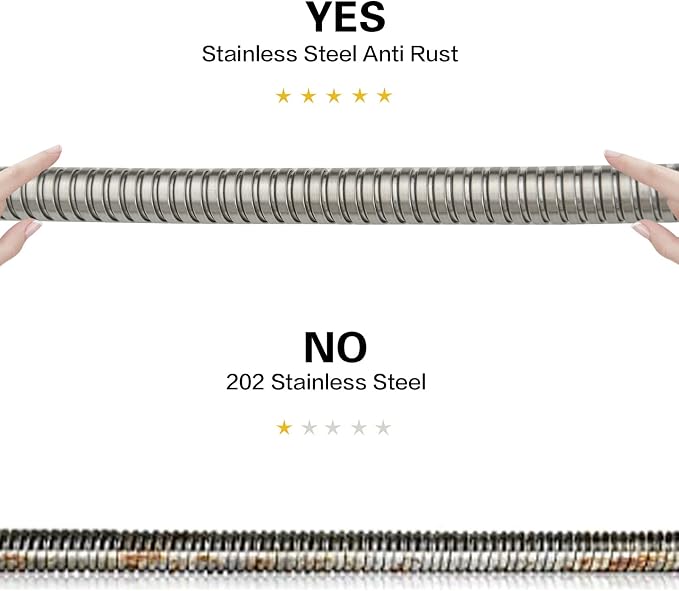 RUMOSE 98 inches Shower Hose Shower Head Extension Hose Extra Long Stainless - Image 4