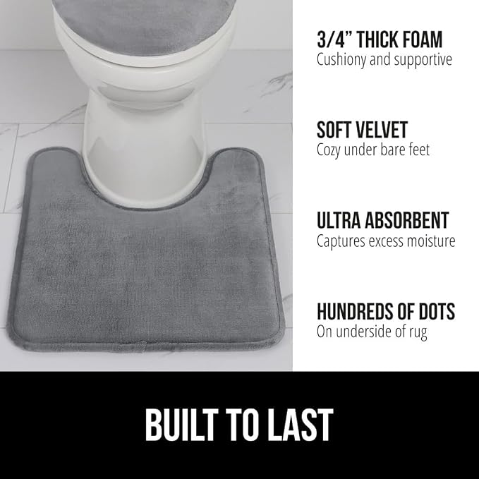 GORILLA GRIP Thick Memory Foam Toilet Rug - Image 3