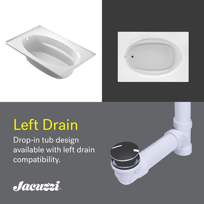 Jacuzzi SIGNATURE Acrylic Drop-In Bathtub, Heated Jet Massage Tub, Slip - Image 5