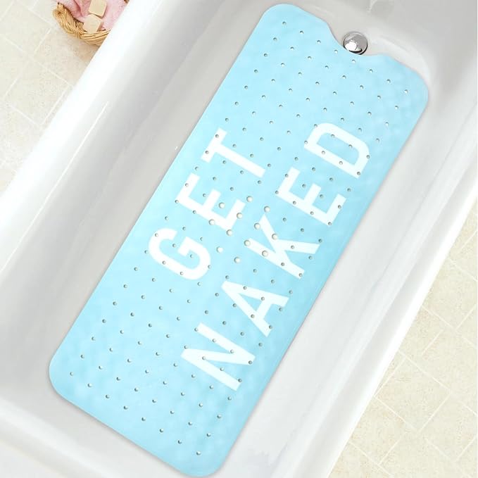 Bathtub Mat Non Slip, Get Naked Extra Long Bath tub Mat Shower Floor Mat by BathtubMat