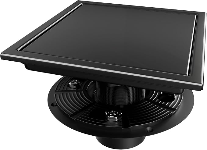 Square Shower Drain, AISI 304 Stainless Steel Matte Black Shower Floor Drain - Image 4