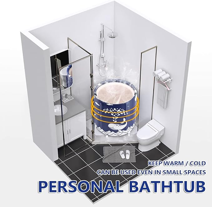 BESTHLS Foldable Bathtub Portable Soaking Bath Tub, Eco-Friendly Bathing Tub - Image 3