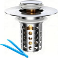 Beruth Bathroom Sink Stopper Hair Catcher, 304 Stainless Steel Pop Up Drain by Beruth