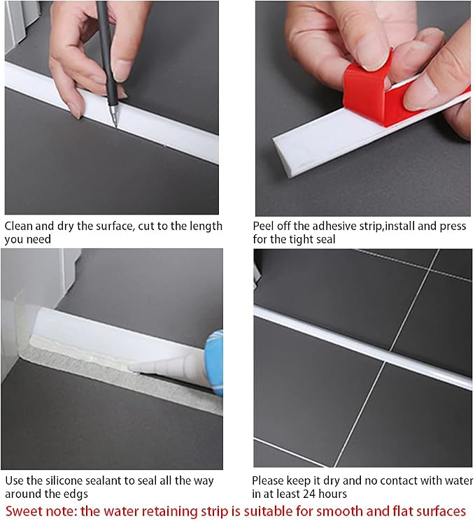118"Shower Threshold Water Dam Barrier, Shower Dam Water Stopper - Image 7