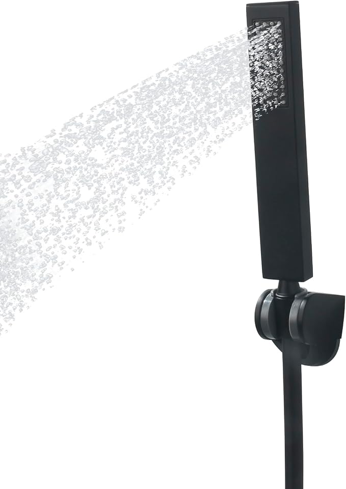 Matte Black High Pressure Handheld Shower Head by DEOLER