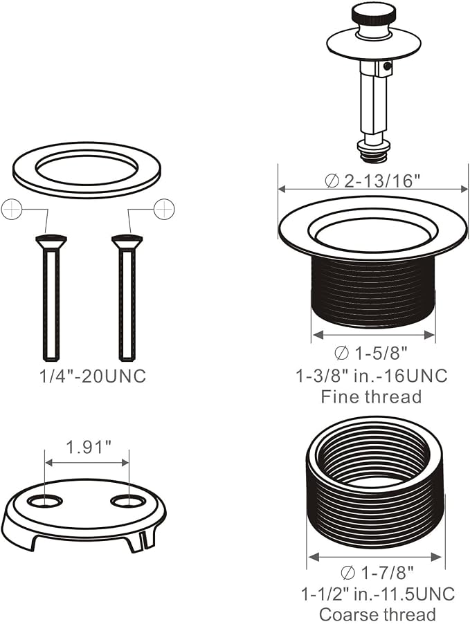 Chrome Polished Bathtub Tub Drain Conversion Kit Assembly, Wellup Lift and Turn - Image 6