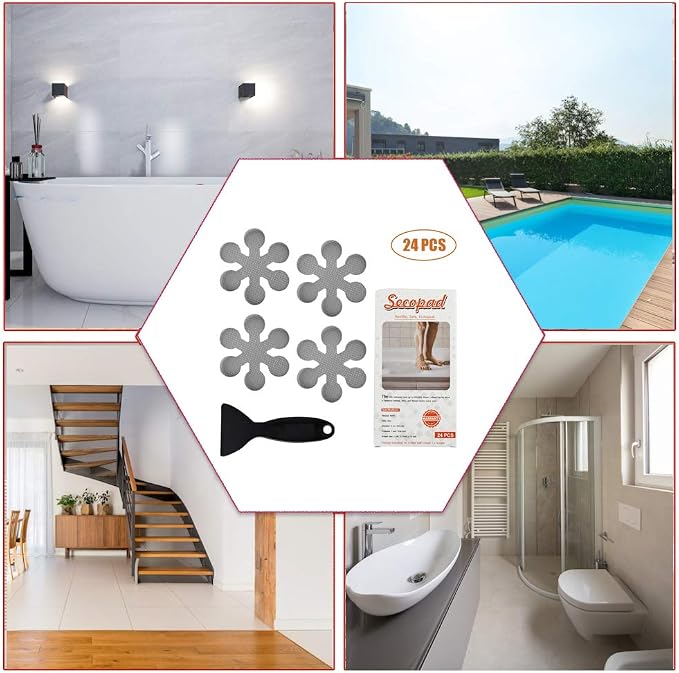Bathtub Stickers Non-Slip, Safety Shower Treads Adhesive Appliques - Image 7