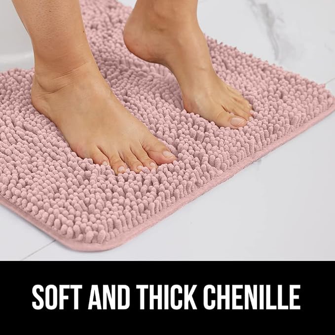 GORILLA GRIP Bath Rug Mat 60x24, Soft Absorbent Chenille, Quick Dry Microfiber - Image 3