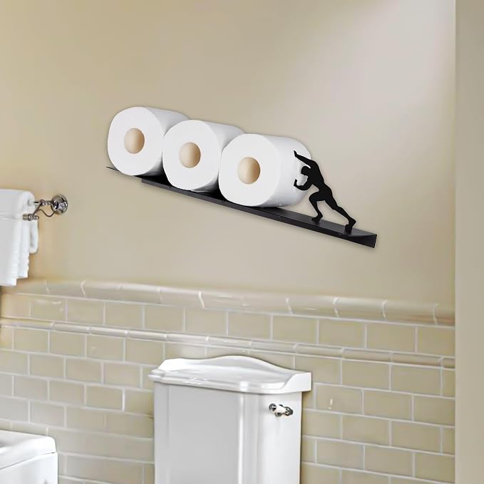 Multifunctional Wall-Mounted Toilet Paper Holder Shelf – Heavy-Duty Metal - Image 7