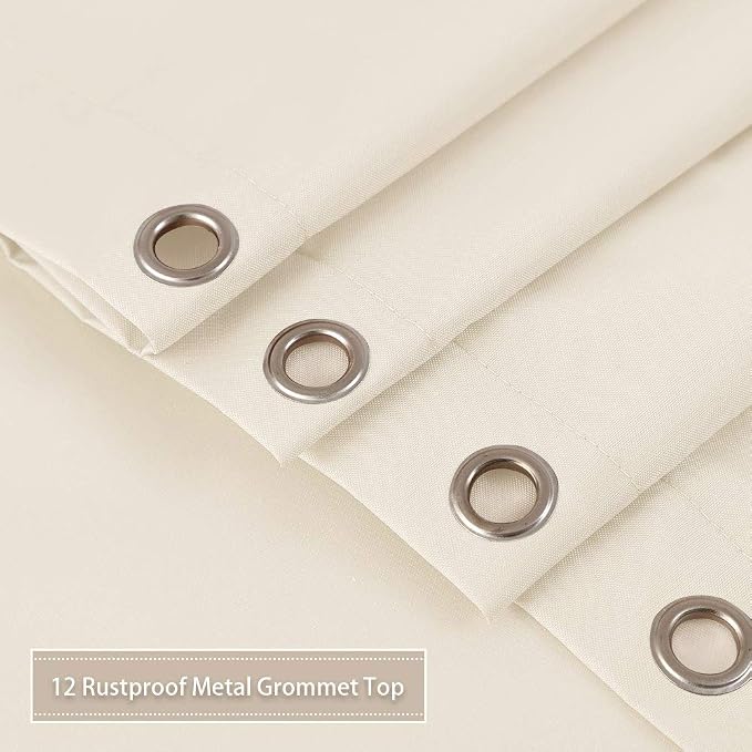 CAROMIO Hotel Quality 100% Waterproof Fabric Shower Curtain Liner - Image 3