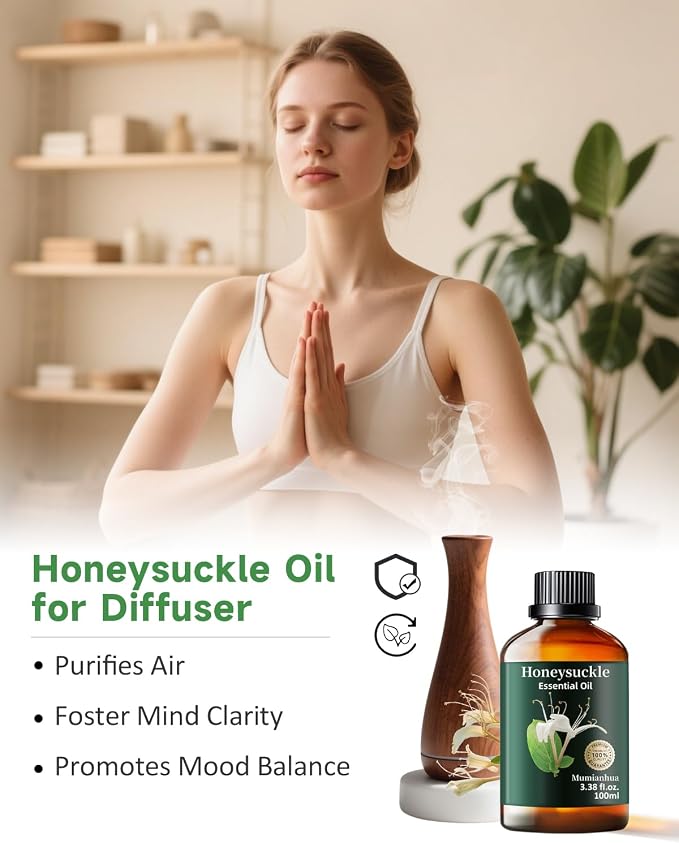 Pure Honeysuckle Essential Oil for Bedtime Serenity, Evening Relaxation & - Image 3