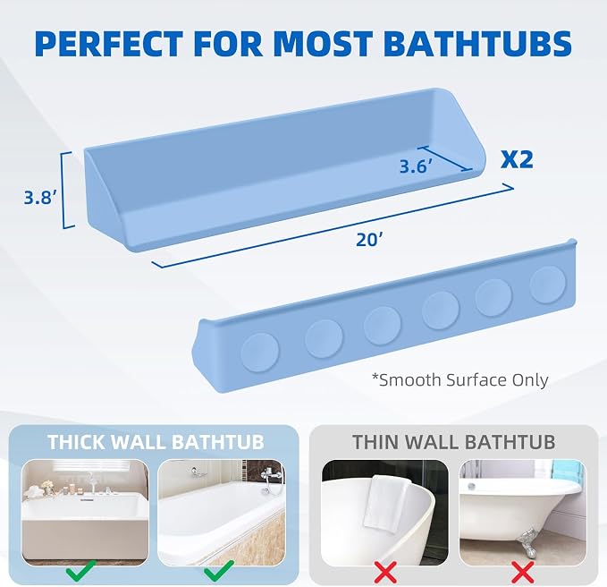 Splash Guard for Bathtub, 3.8" x 3.6" Silicone Bath Tub Splash Guard - Image 5