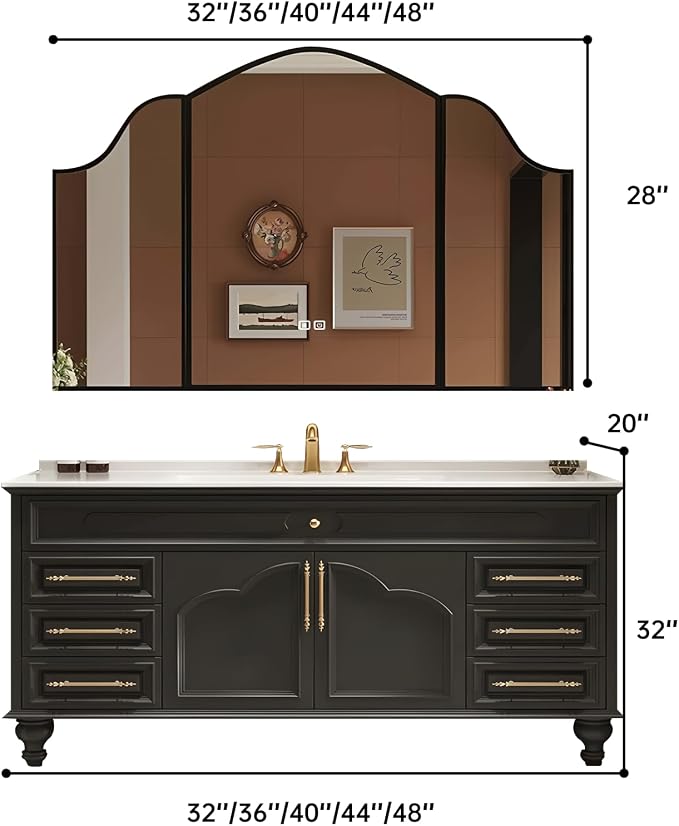40Inch Bathroom Vanity with Sink, Freestanding Bathroom Cabinet with LED Smart - Image 2