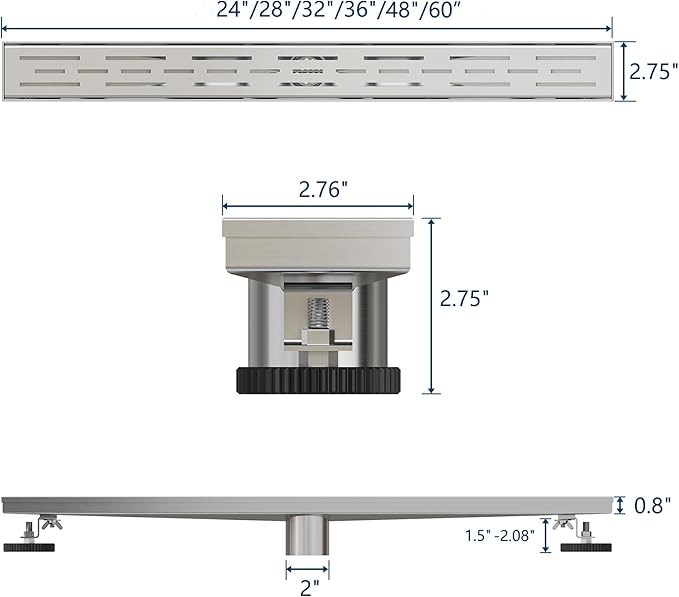 Neodrain 24 Inch Rectangular Linear Shower Drain - Image 2