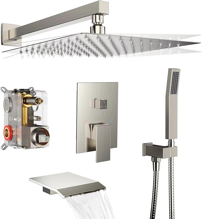 Shower System Rain Shower Faucet Set by Dlvsoby