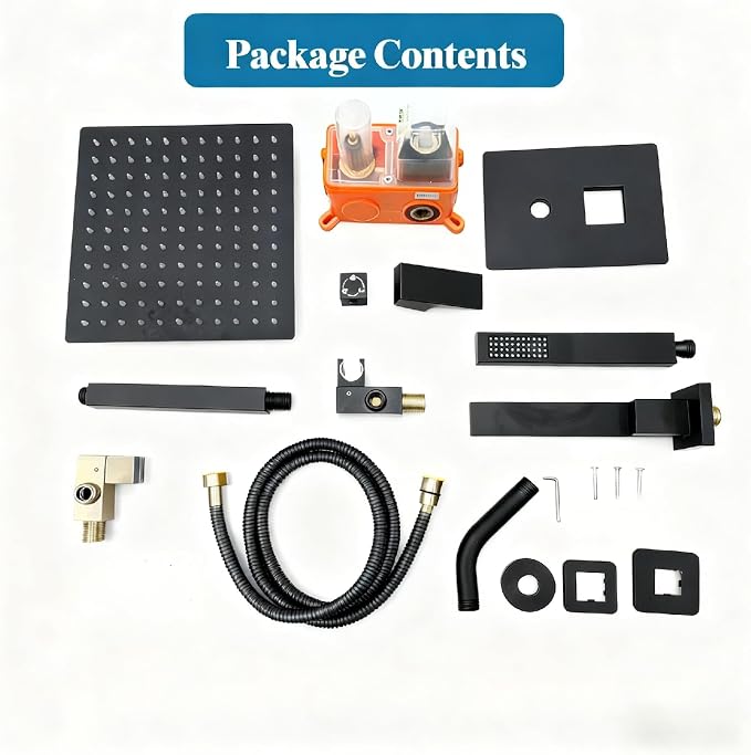 12 Inch Shower Head Set With Valve, Shower Faucet Set With Tub Spout, Rain - Image 8