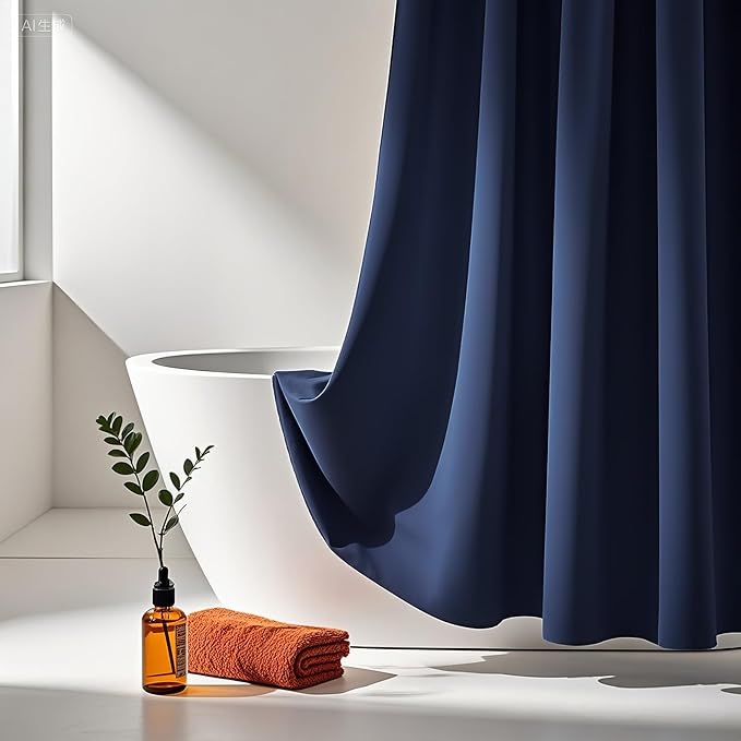 AooHome Standard 72x72 inch Shower Curtain Liner, Durable Polyester Solid Color - Image 2