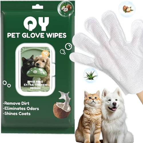 10-Pack Pet Cleaning Glove Wipes by QingYa