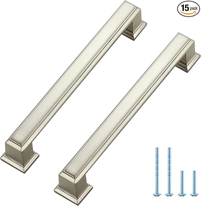 Ravinte Hardware 15 Pack Brushed Nickel Cabinet Pulls, 5 Inch Hole Center Zinc by RavinteHardware