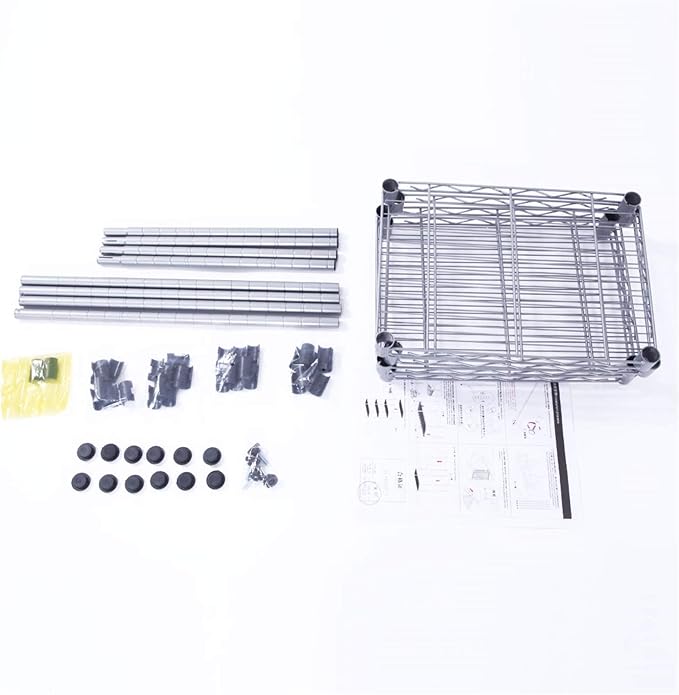 4 Tier Storage Racks Shelving, Heavy Steel Pantry Shelves, Adjustable Wire - Image 3