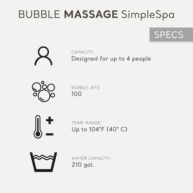 INTEX 28483E SimpleSpa Inflatable Hot Tub 4 Person Bubble Massage Spa: Includes - Image 5