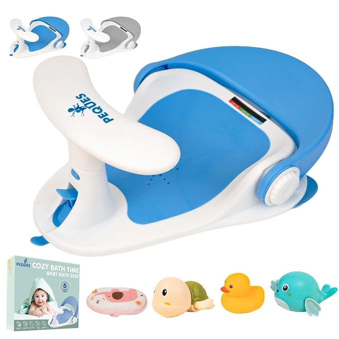 Baby Bath Seat for Babies 6 Months & Up Sitting Up | Non-Slip Bath Seat by PEQUES