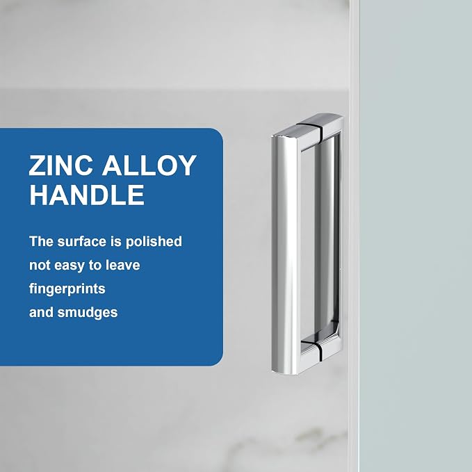 30 in.W x 72 in.H Bifold Frameless Glass Shower Door 1/4” Tempered Clear Glass - Image 5