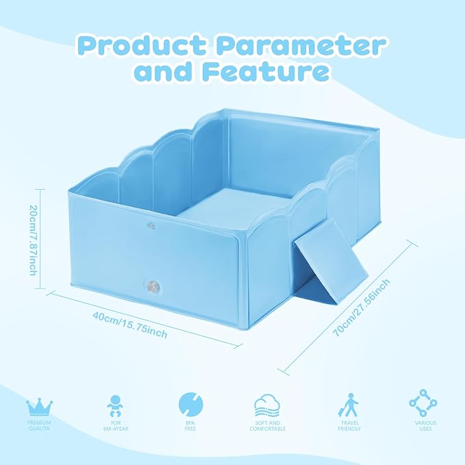 Collapsible Baby Bathtub for Shower, Reinforced Structure Infant Foldable Bath - Image 5
