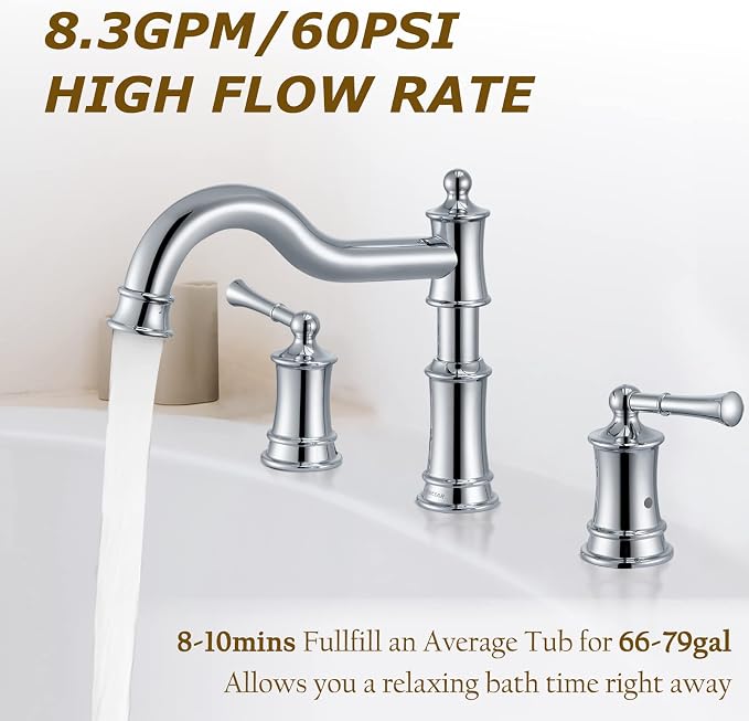 Roman Bathtub Faucet Deck Mount Tub Faucet - Image 2