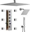 Shower System Brushed Nickel Shower Faucet Set, Digital Tempreature Display by KATAIS